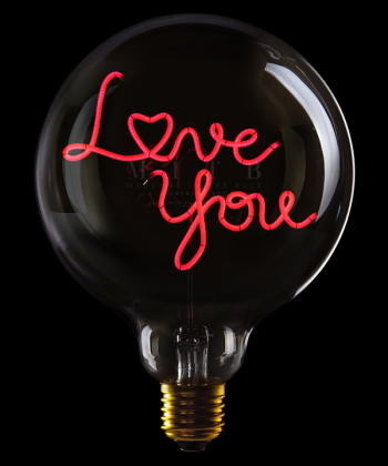 Love You - LED pera, bleik