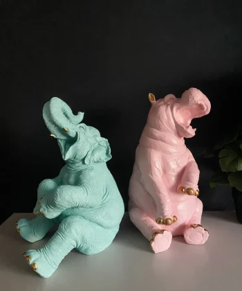 Bleikur hlægjandi Flóðhestur