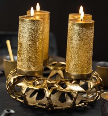 LED KERTI, SETT M/ 4 STK, FJARSTÝRING -  GULL