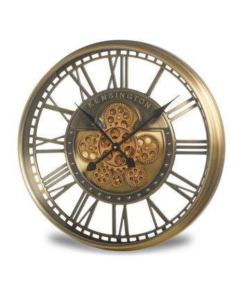 BRUSHED ANTIQUE GOLD KENSINGTON WALL CLOCK