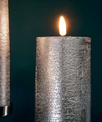 LED Kerti Silfur- 4 saman í pakka