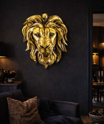 Stórt gull ljón á vegg - 50 cm