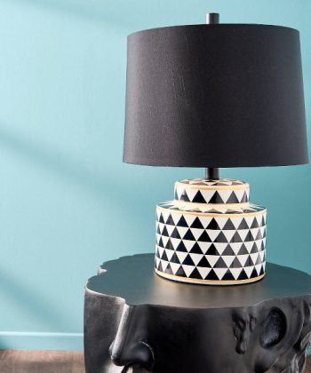Keramik Lampi - svartur & hvítur