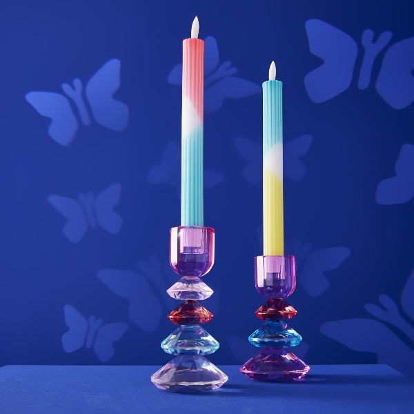 LED kerti - Litrík - riffluð - 4 saman í pakka - Image 2