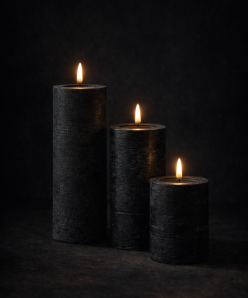 LED kerti Melt effect - Svart - 3 stærðir