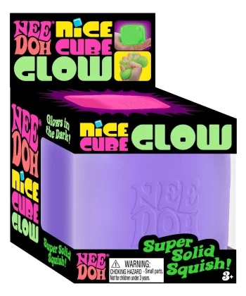 NeeDoh Nice Cube GLOW PURPLE Stress Ball