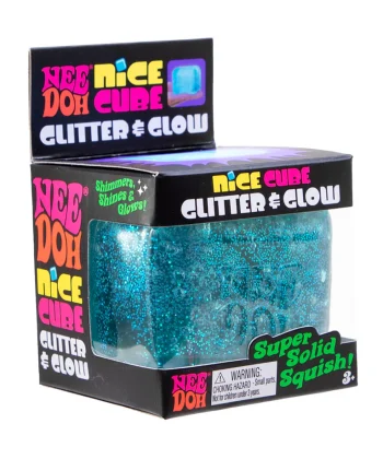 Needoh Glitter & Glow Nice Cube - Blár